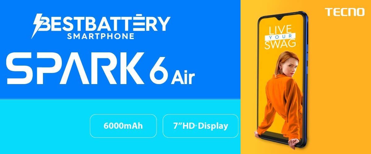 Tecno Spark 6 Air goes official with 7″ screen and 6000mAh battery