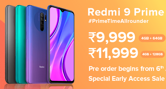 Redmi 9 Prime is a rebadged vanilla 9 with P2i coating