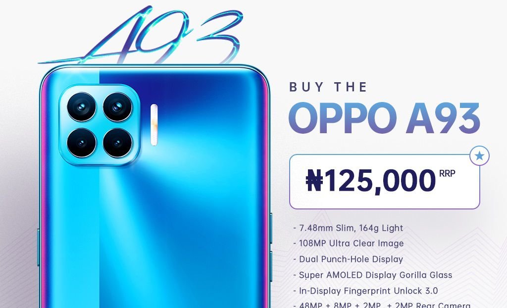 OPPO A93 now official in Nigeria, priced at 125,000