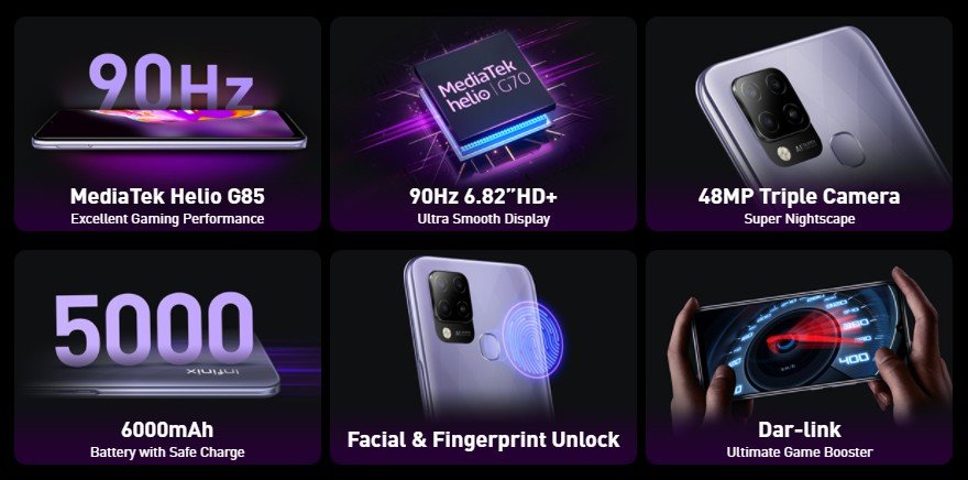 Hot 10T features 1 Hot 10T from Infinix with Helio G70 CPU coming to Africa soon Hot 10T features 1