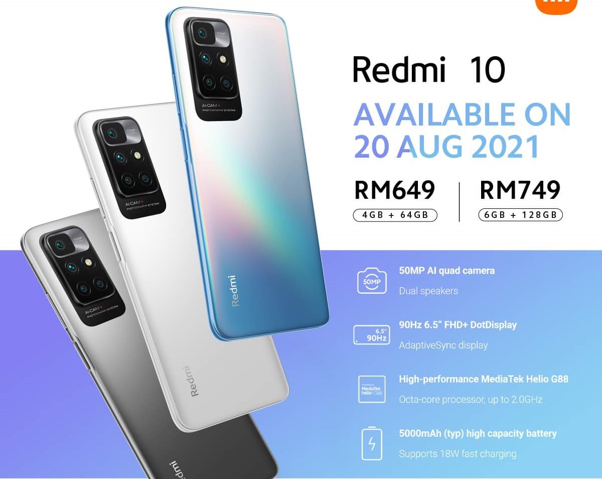 Xiaomi Redmi 10 now official; powered by MediaTek Helio G88 CPU