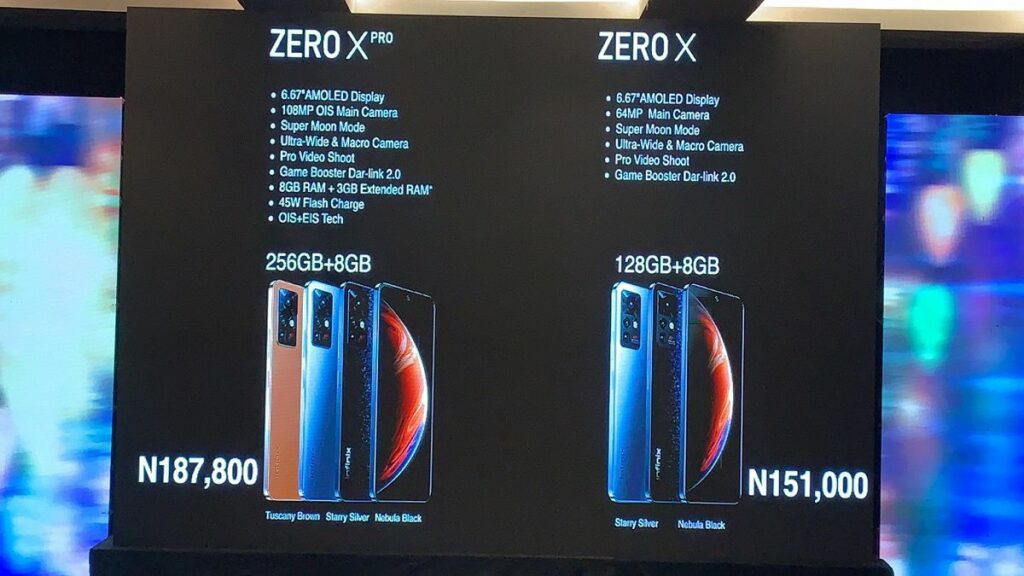 Infinix Zero X and Zero Pro pricing in Nigeria