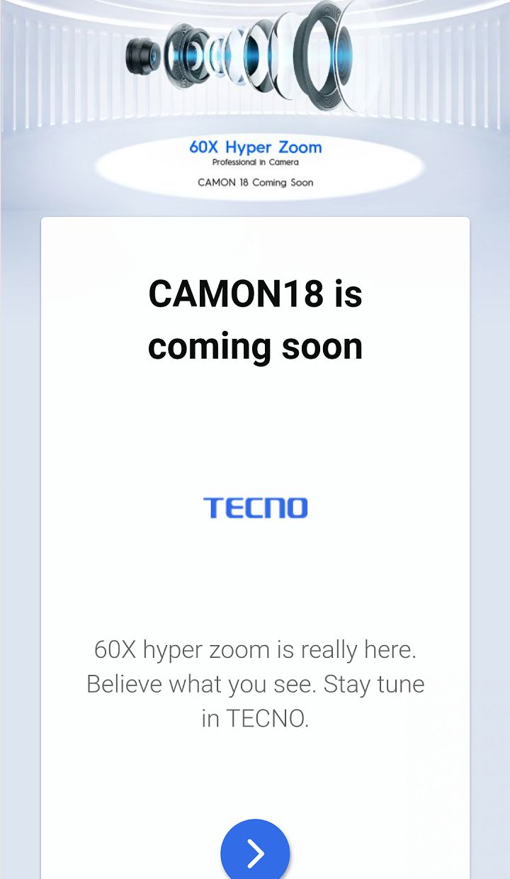 Tecno Camon 18 promotional materials points to 60x hyper zoom