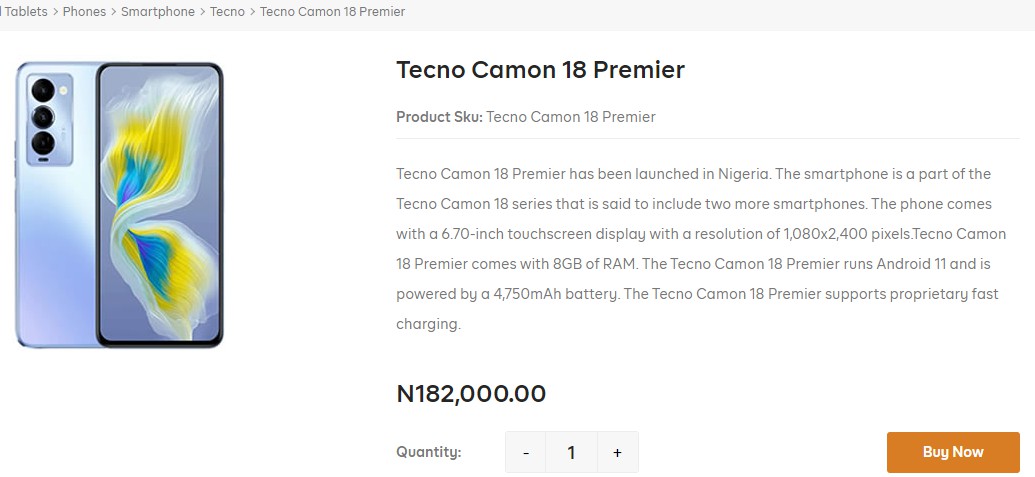 IT OFFICIAL: The prices of Tecno Camon 18-series begins from N102,000 in Nigeria