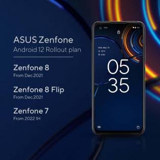 ASUS smartphones will receive Android 12 stable Update