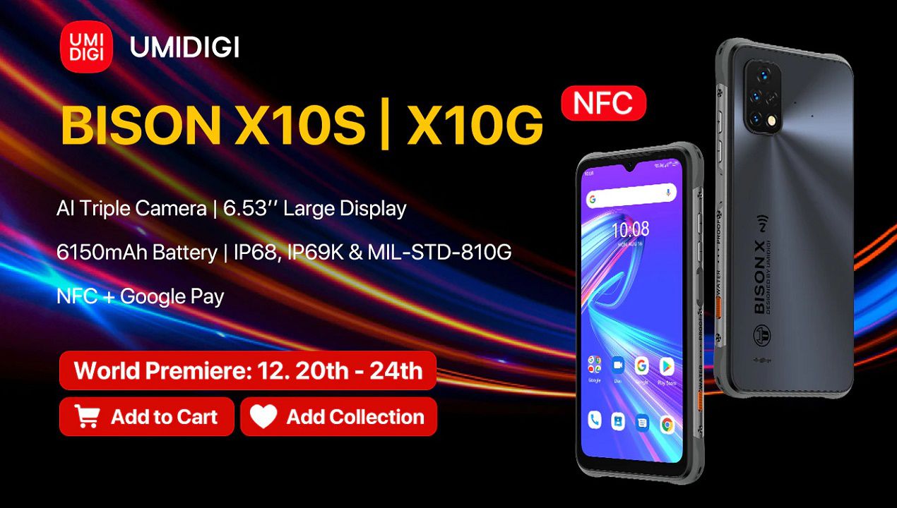 UMIDIGI Bison X10S and X10G with / without NFC goes official with Tiger T310