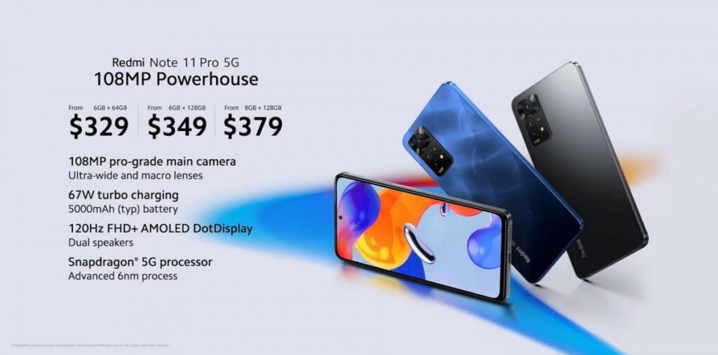 Xiaomi brings four of her Redmi Note 11 phones to the Global market with varying CPUs 8 Xiaomi brings four of her Redmi Note 11 phones to the Global market with varying CPUs Redmi Note 11 Pro 5G price