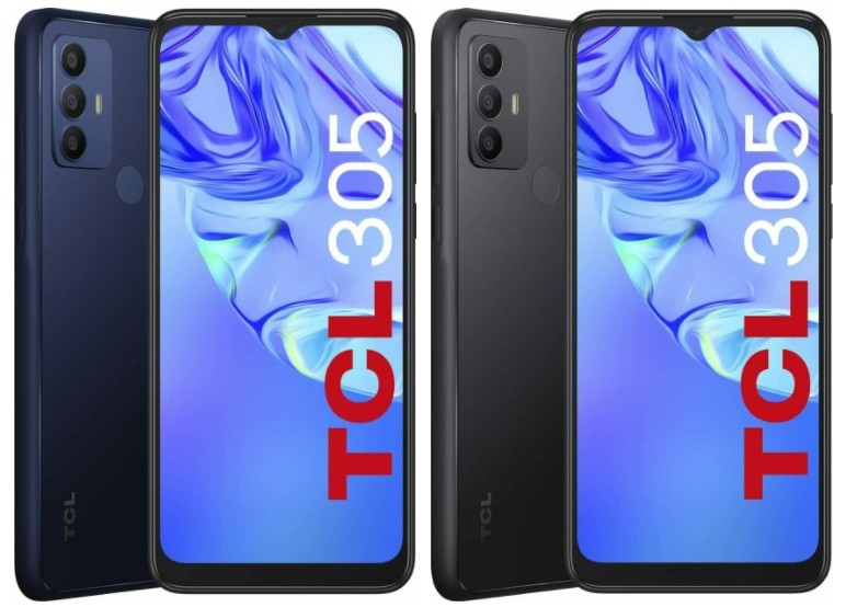 TCL 305 Space Gray and Atlantic Blue colors