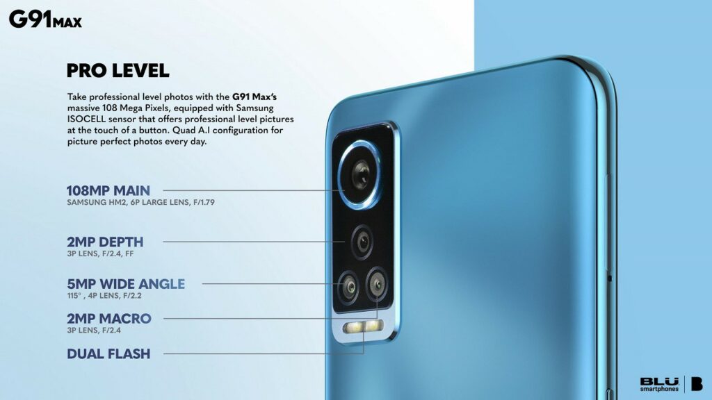 BLU debuts G91 Max, the company's first smartphone with 108MP camera Blu G91 max camera specifications
