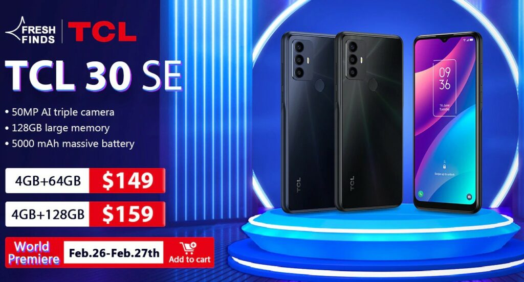 TCL 30 SE pricing on Aliexpress
