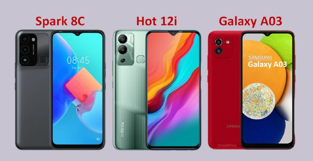 Spark 8C vs Hot 12i vs Galaxy A03; which of these should you buy? Spark 8C vs Hot 12i vs Galaxy A03 droidafrica Copy