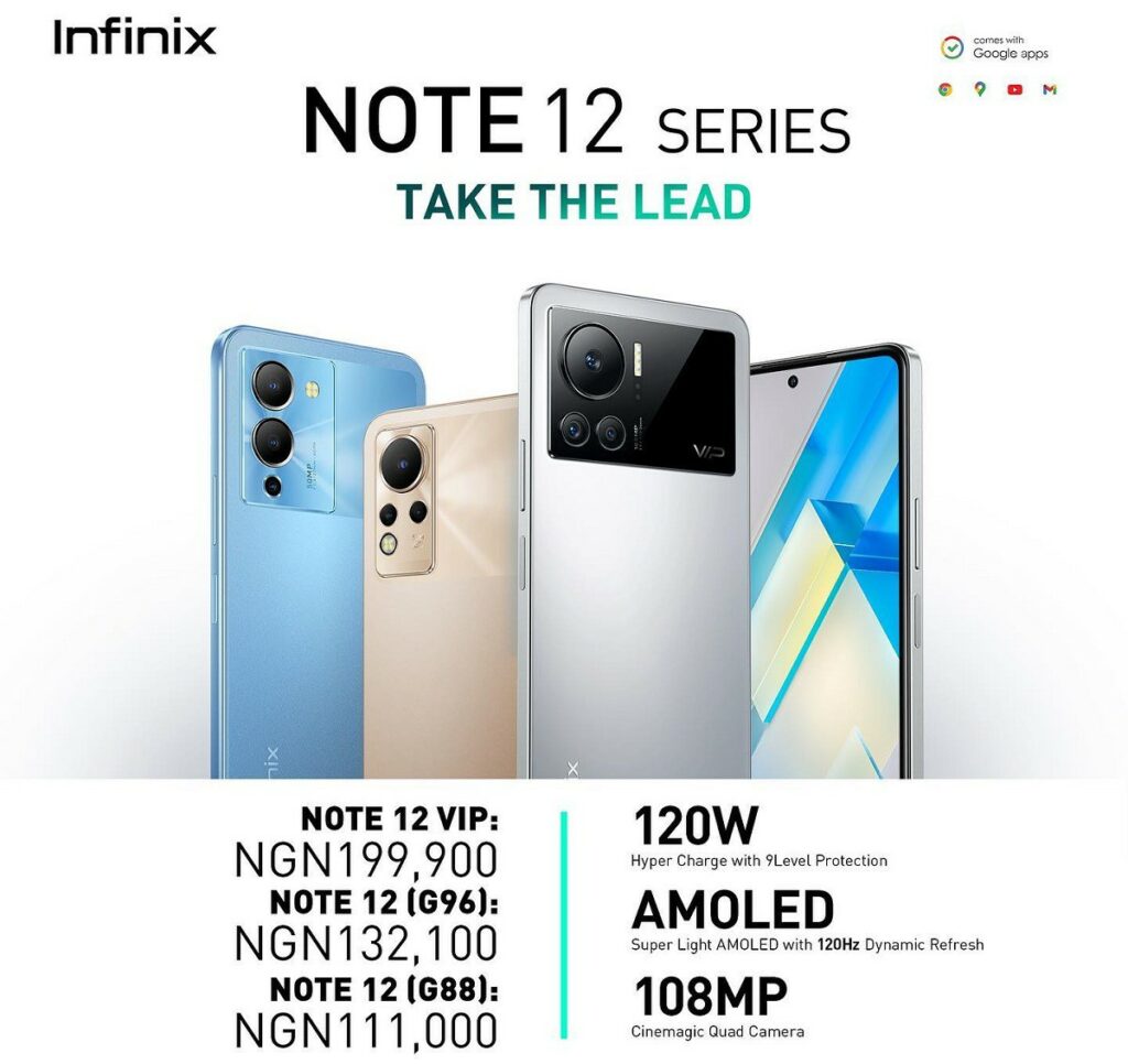 Here are the official pricing of Infinix Note 12-series in Nigeria and Kenya Infinix Note 12 pricing in Nigeria