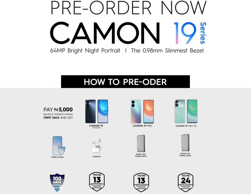 Tecno begins collating preorders for the Camon 19-series in Nigeria How to buy Tecno Camon 19 in Nigeria