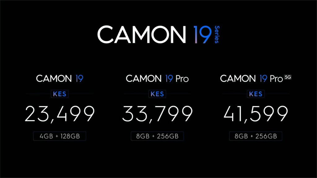 Tecno Camon 19 Pricing in Kenya 1024x576 Camon 19-series now official in Kenya; drags the Spark 9-series along Tecno Camon 19 Pricing in Kenya
