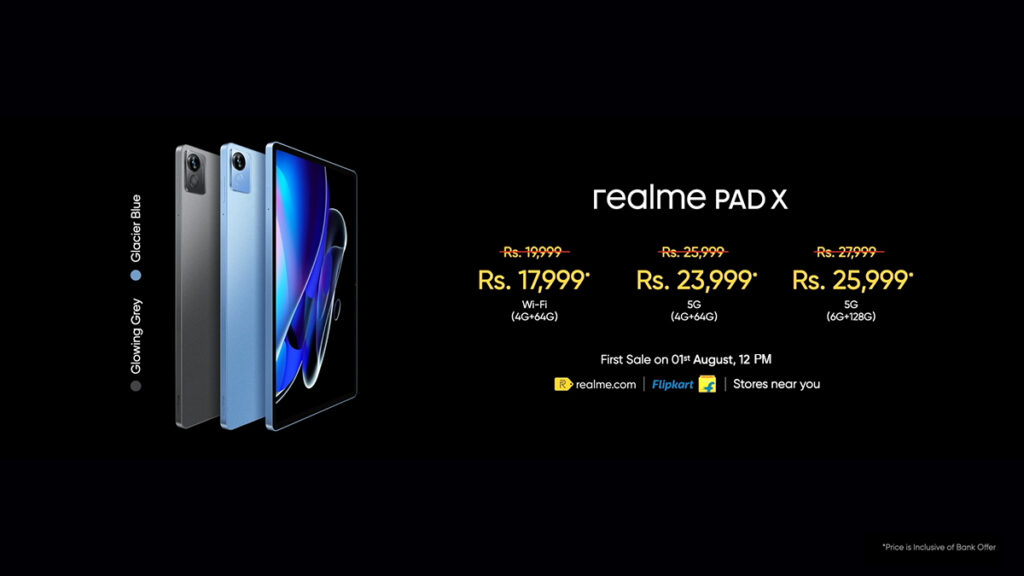 Realme Pad X goes official with 11" 2K display and Snapdragon 695 CPU realme Pad x pricing in india