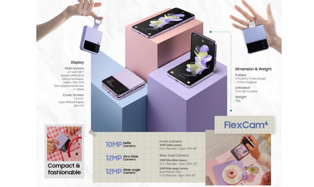 Samsung Galaxy Z Flip4, fourth-generation foldable smartphone with Snapdragon 8+ Gen 1 announced SGalaxy Z Flip4 52
