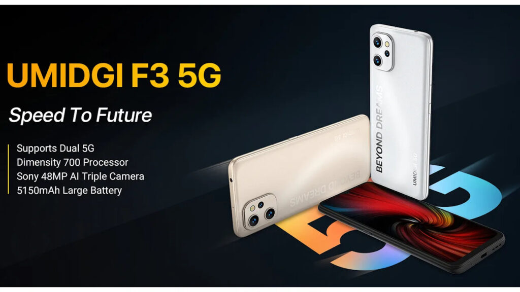 UMIDIGI F3 5G: 5G smartphone with Dimensity 700 and 5150mAh battery announced 1 UMIDIGI F3 5G: 5G smartphone with Dimensity 700 and 5150mAh battery announced UMIDIGI F3 5G 1