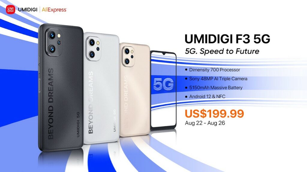 UMIDIGI F3 5G with Dimensity 700 CPU now on sales with discounts UMIDIGI F3 now on sales