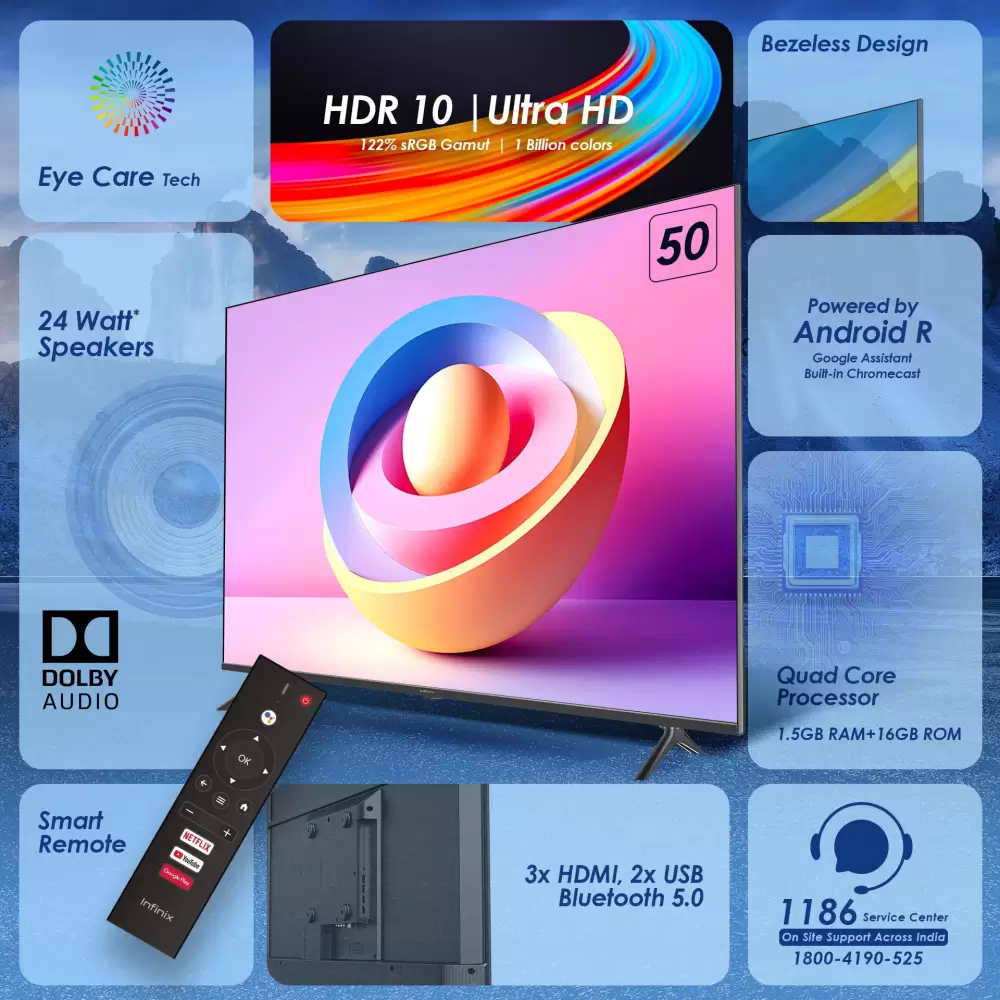 50x3 infinix key specs 50-inches Infinix X3 Android SmartTV with 4K res and HDR10 announced 50x3 infinix key specs