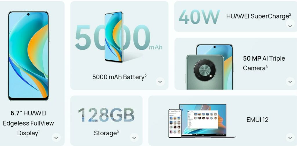 Huawei nova Y90 arrives in Nigeria with 50MP camera and Snapdragon 680 CPU 2 Huawei nova Y90 arrives in Nigeria with 50MP camera and Snapdragon 680 CPU Key features of Huawei Nova Y90