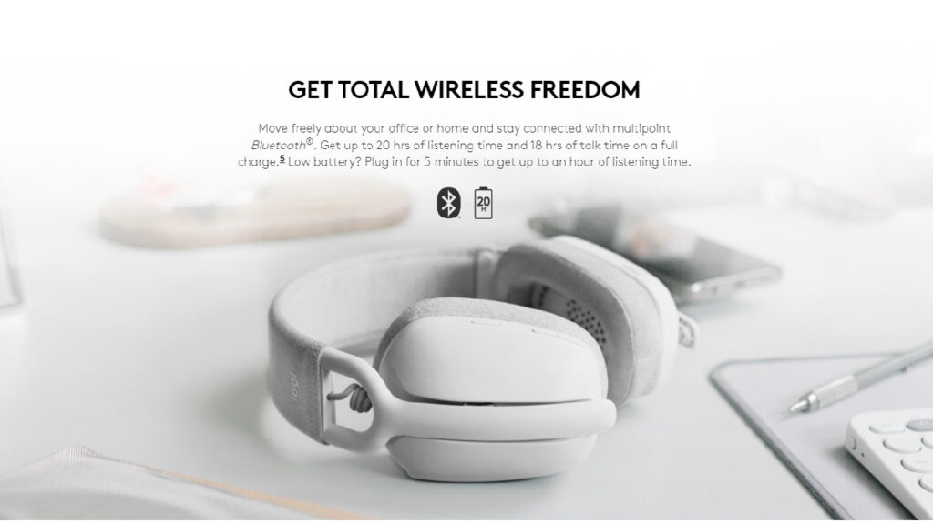 Logitech ZONE VIBE 100 Headphones with long lasting Battery unveiled 1 Logitech ZONE VIBE 100 Headphones with long lasting Battery unveiled Logitech wireless headsets zone vibe 100b