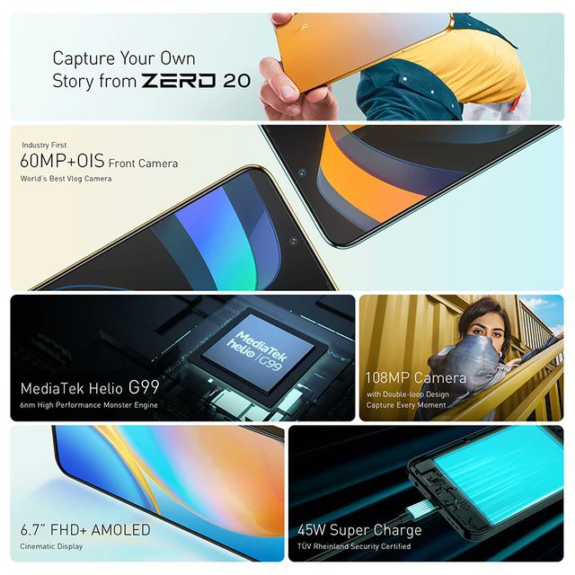 Infinix Zero 20 4G with Helio G99 CPU and 60MP selfie is now official key specficationsof Infinix Zero 20 4G
