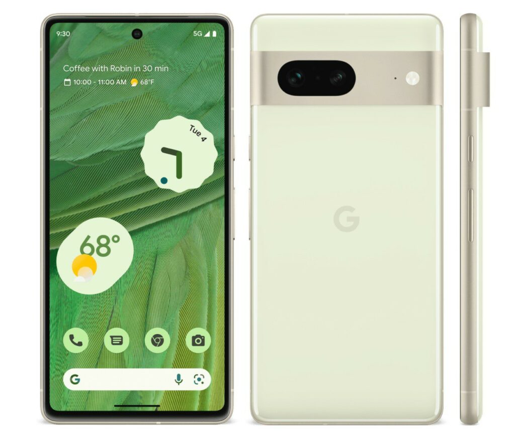 Google Pixel 7 announced with 6.32" screen and Android 13 OS Google Pixel 7 5G front and rear view