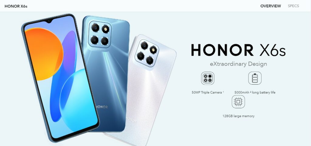 Helio G25 powered Honor X6s announced with 6.5" HD+ screen Honor X6s main