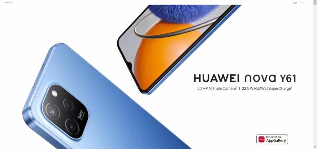 Huawei Nova Y61 now official