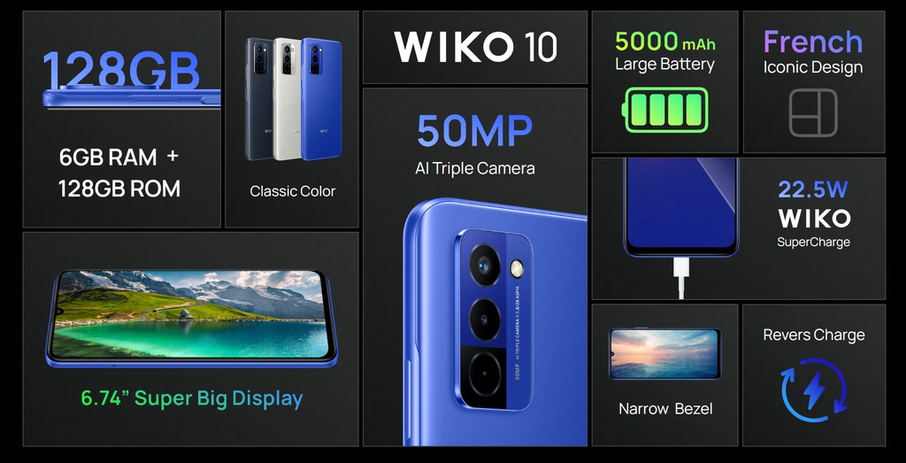 Wiko 10 key features