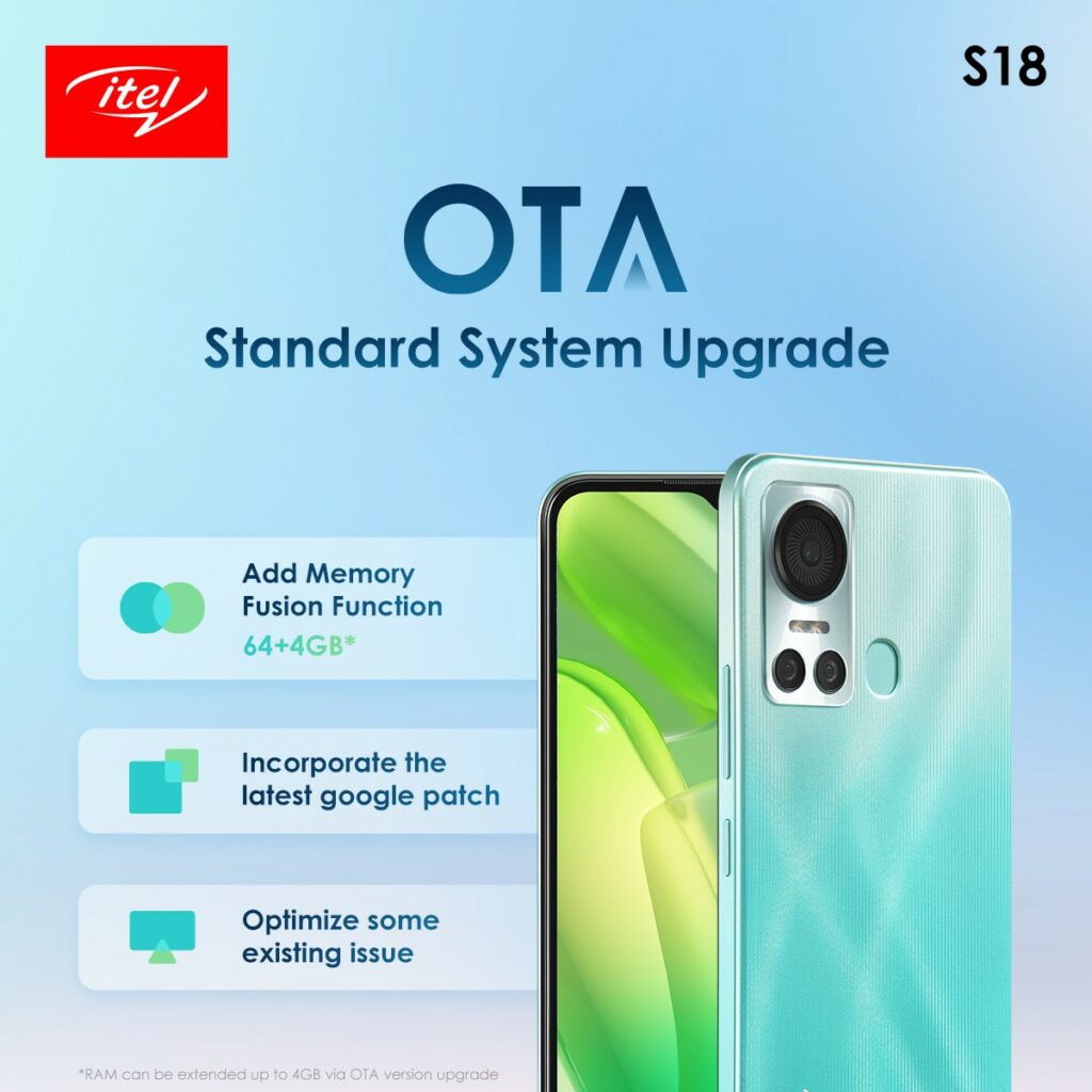 Memory fusion technology arrives on itel S18 via OTA update itel s18 andrdoid update