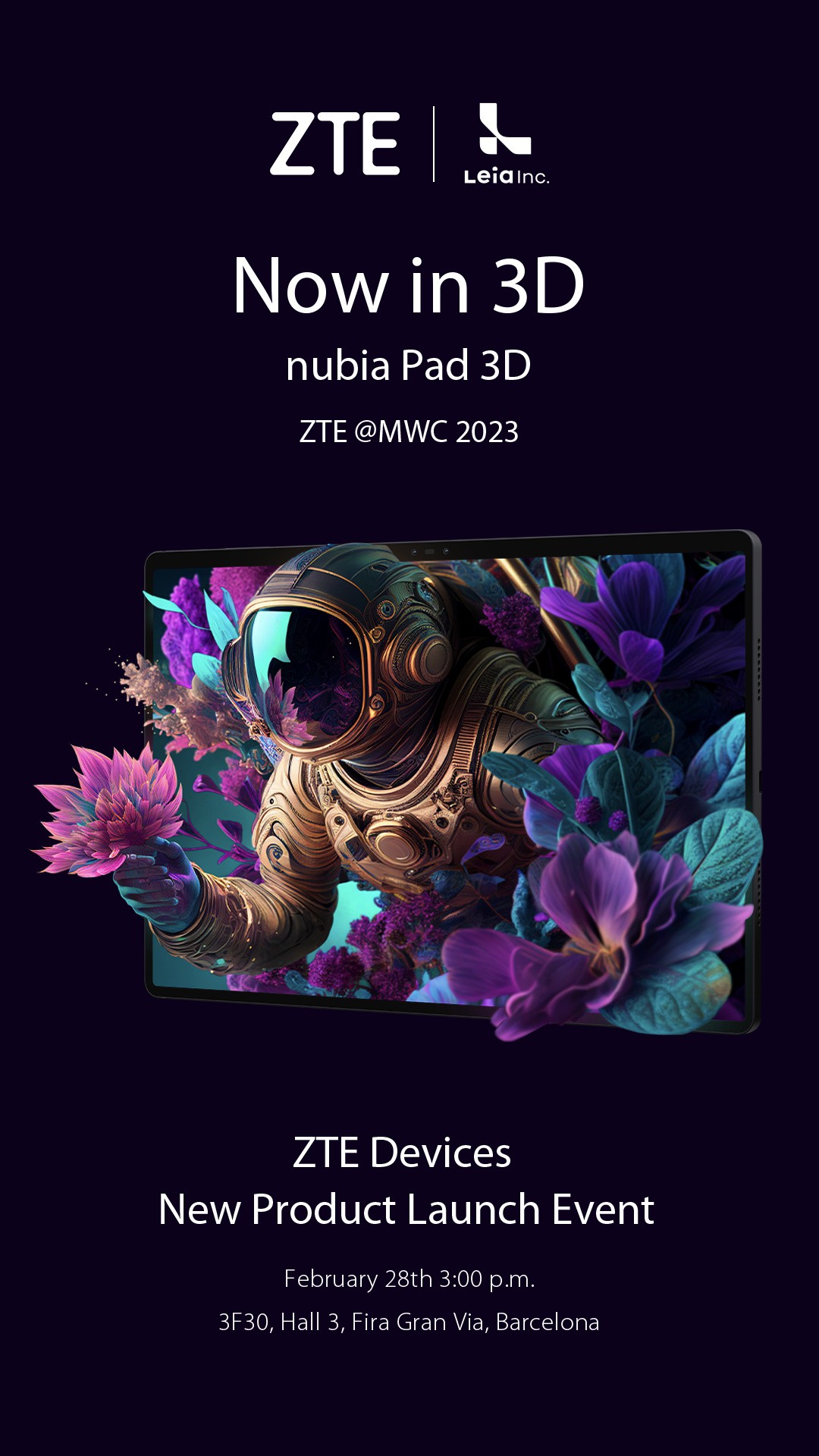MWC 2023: ZTE will release the Nubia Pad 3D on February 28 1 zte-nubia-pad-3d-4996457
