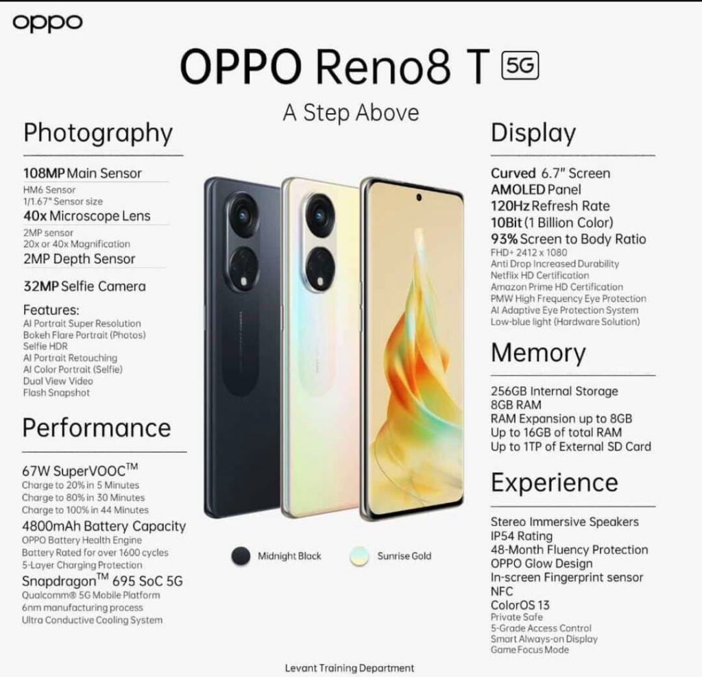 OPPO Reno8 T 4G and the Reno8 T 5G are now official in Nigeria; starts from N219,900 2 specifications-and-features-of-oppo-reno8-t-5g-8409319