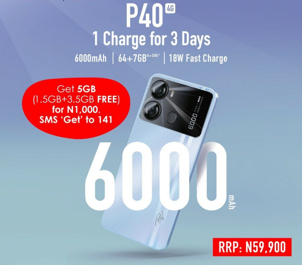 iTel P40 announced in Nigeria with 6000mAh battery and more, price under 60,000 Naira 1 itel-p40-4g-specs-and-price-in-nigeria-1156406
