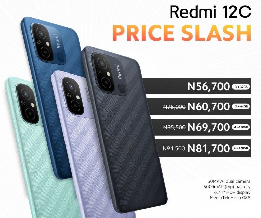DEAL: Xiaomi Nigeria just took a massive N15,800 off the price of Redmi 12C Xiaomi Nigeria new pricing for the Redmi 12c