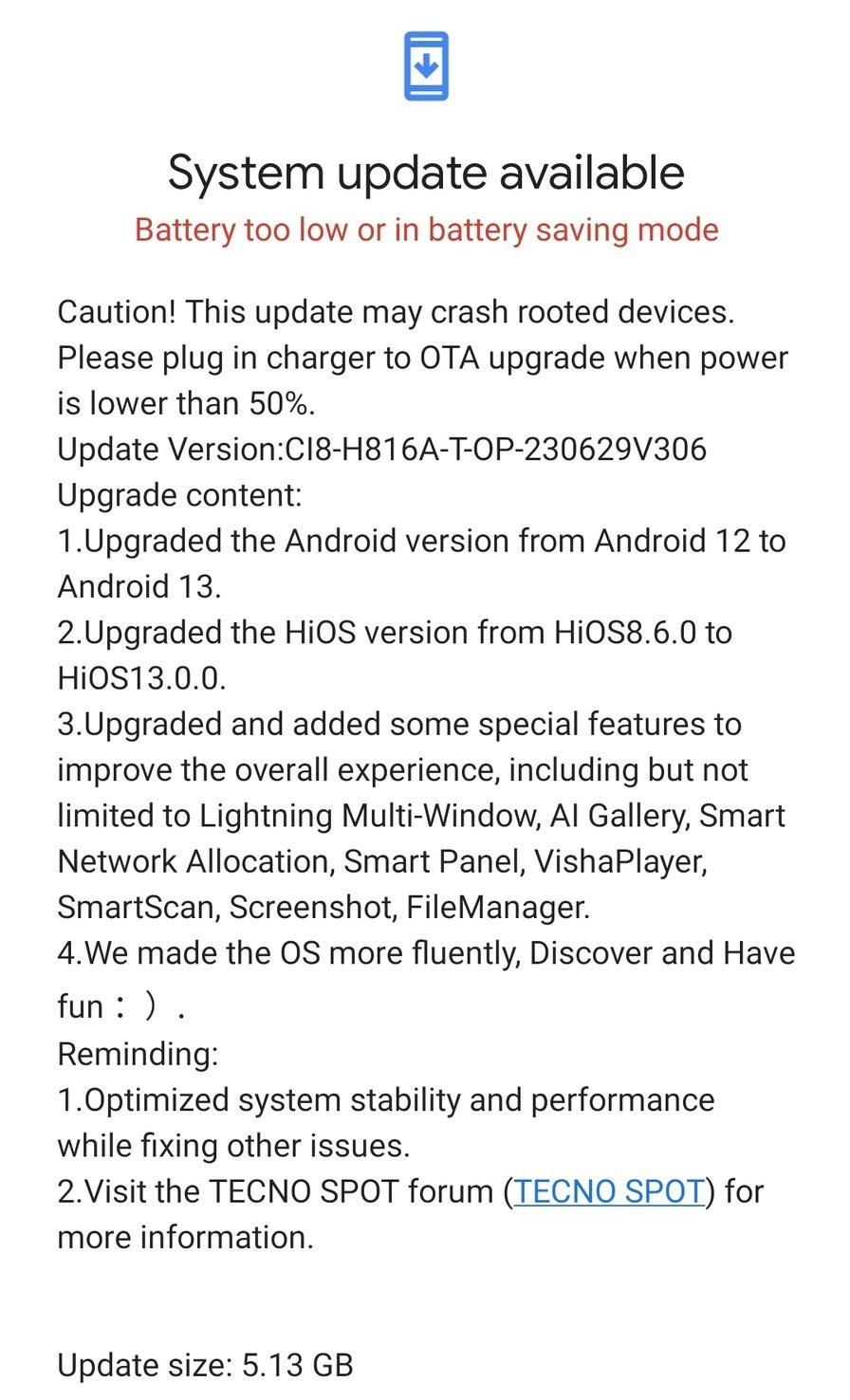 Tecno Camon 19 Pro 4G Model Now Receiving Google Android 13 Update Based on HiOS Version 13 Google Android 13 update now sending to owners of Tecno Camon 19 Pro 4G model