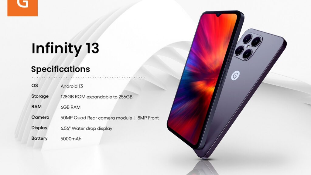 GTel Infinity 13 key specifications 1 1024x576 GTel Infinity 13: New Android 13 Smartphone Launched in Zimbabwe GTel Infinity 13 key specifications 1