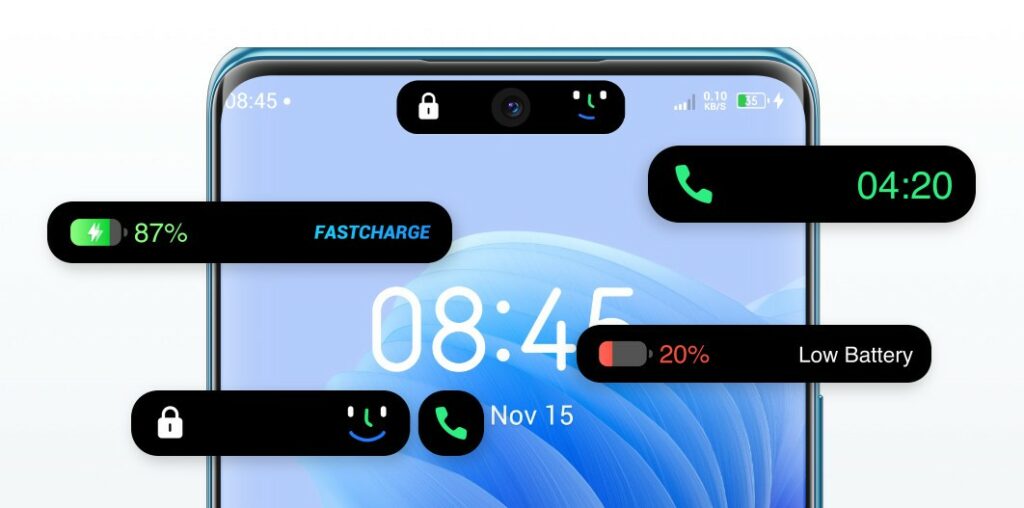 itel s23 Plus with Dynamic Port 1024x508 Under-display Fingerprint Scanner, AMOLED Screen and More; This is iTel's S23 Plus itel s23 Plus with Dynamic Port